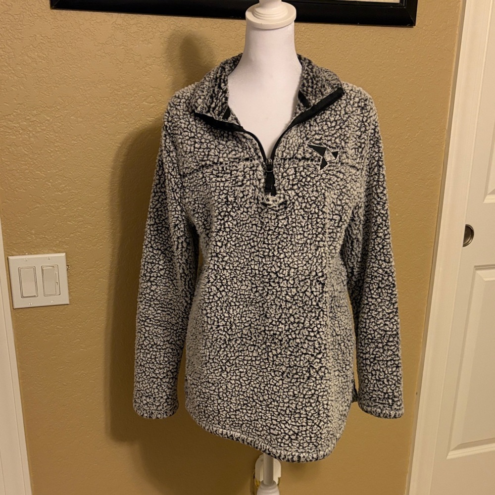 Port Authority Women's Black and White Teddy Jacket, size Medium‎